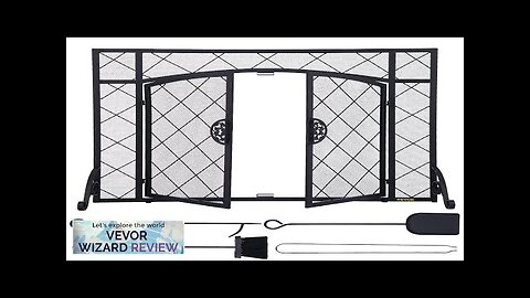 VEVOR Fireplace Screen 44 x 33 Inch Double Door Iron Freestanding Spark Review