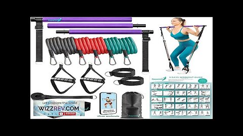 Pilates Bar Kit with Resistance Bands Home Gym Equipment Workout Review