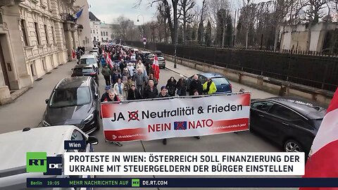 Protest in Wien gegen Ukraine-Finanzierung und für Neutralität Österreichs