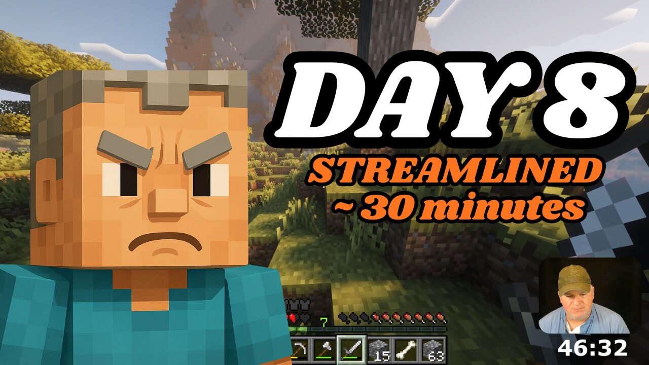 Minecraft Dad Challenge Day 8 – Huge Setback & Big Comeback! (Streamlined 30 Min Episode)
