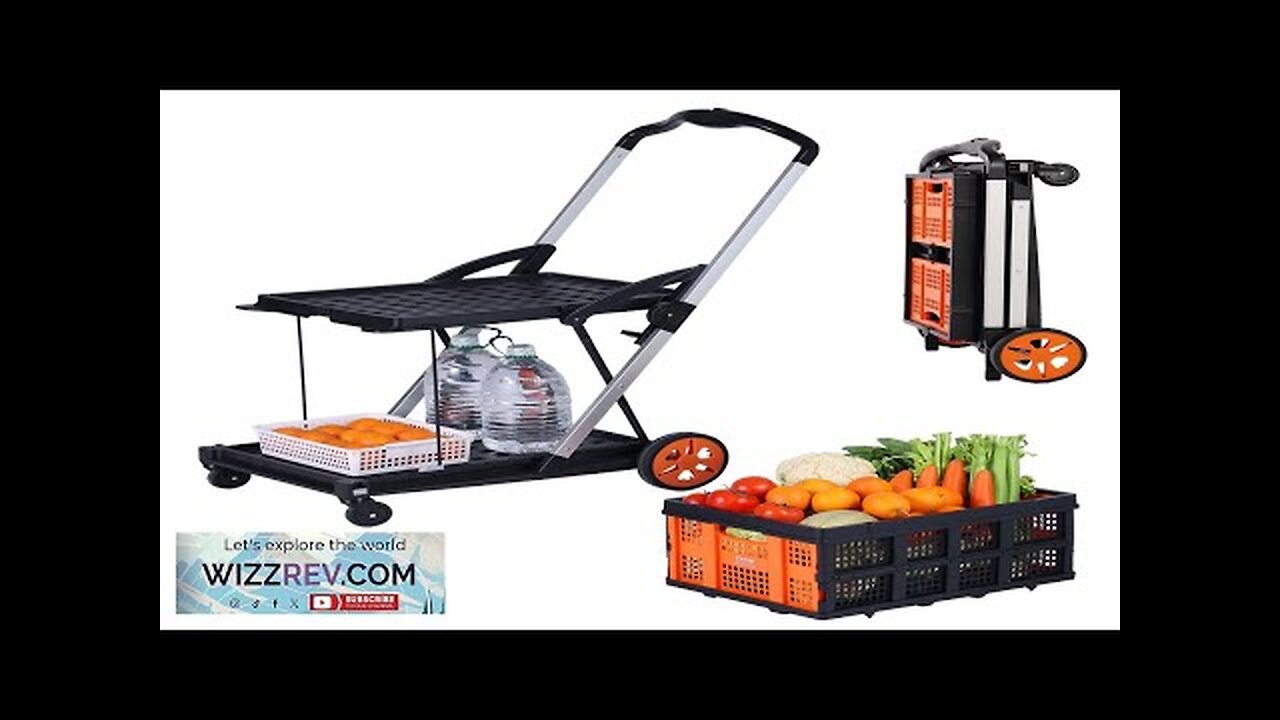 VEVOR Multi Use Functional Collapsible Cart 198 lbs Capacity 2-Tier Folding Shopping Review