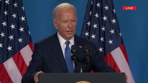 Biden Praises 'Vice President Trump' During Rambling Post-NATO Presser