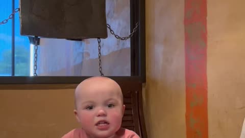 Baby Wowed By Hibachi Cooking