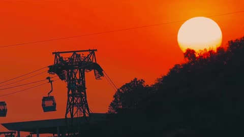 Sunset Journey on the Cable Car