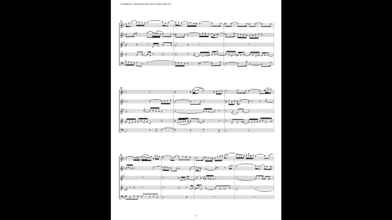 J.S. Bach - Well-Tempered Clavier: Part 2 - Prelude 01 (Woodwind Quintet)