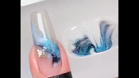 Mixed Colour with Gel shaded Beautiful Nail Art Design