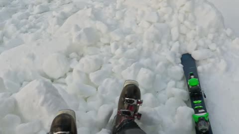 Skier's Wipeout Caught on Helmet Cam