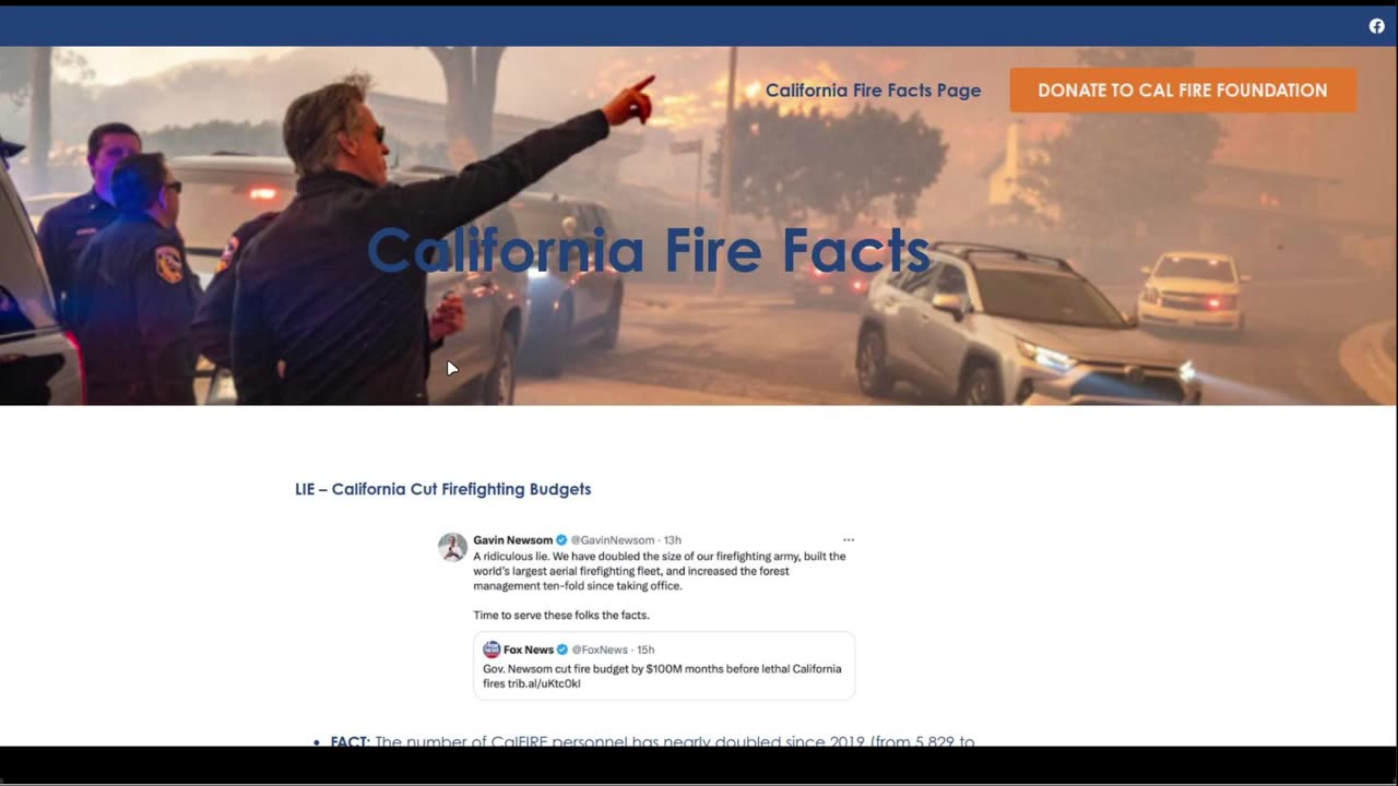 Gavin Newsom sends people to Act Blue to donate to the wildfires #californiawildfire