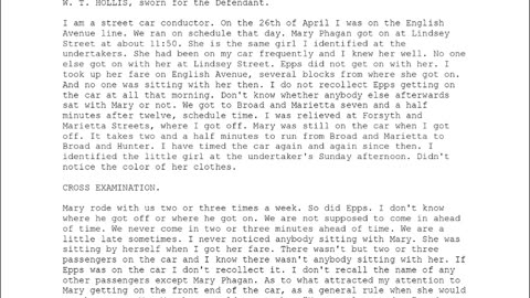 W T HOLLIS, Sworn In For The Defendant, 37th To Testify