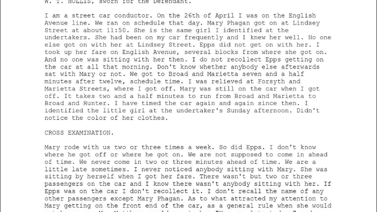 W T HOLLIS, Sworn In For The Defendant, 37th To Testify