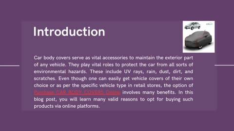 Purchase CAR BODY COVERS Online