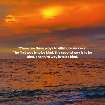 There are three ways to ultimate success...