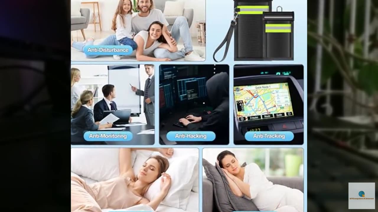 Lulrsay 2 Pack Faraday Bags,Portable Faraday Key Fob Protector EMP Protection Ba