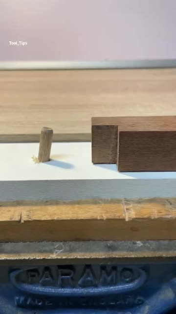 Precision Drilling into Hardwood Block in Workshop