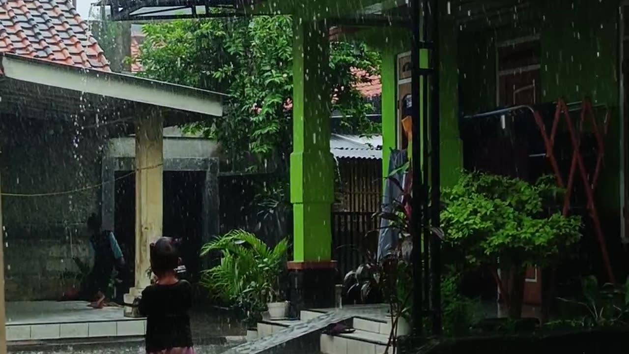 playing with the rain