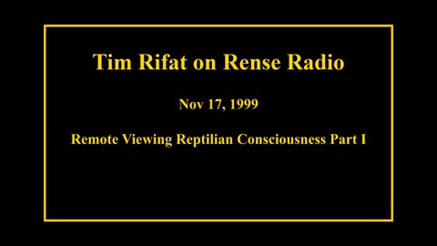 Nov 17, 1999 - Remote Viewing Reptilian Consciousness Part I