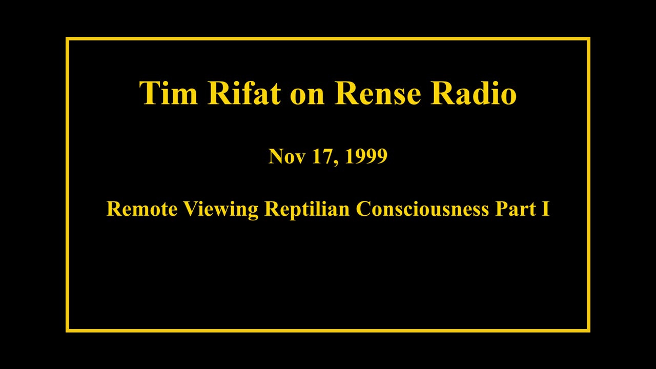 Nov 17, 1999 - Remote Viewing Reptilian Consciousness Part I