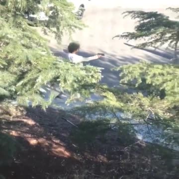 Muslim migrants and African migrants chasing eachother with weapons_