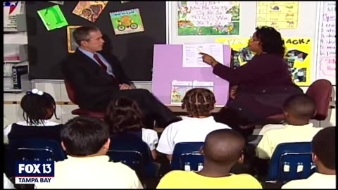 Archival HD Version: George Bush - 9/11 - Classroom (Fox Footage) - Steel — Plane — Hit —-