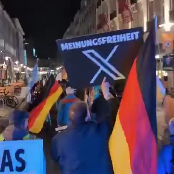 German patriots march in the streets demanding freedom of speech and access to X