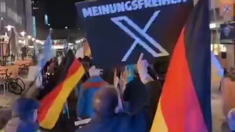 German patriots march in the streets demanding freedom of speech and access to X