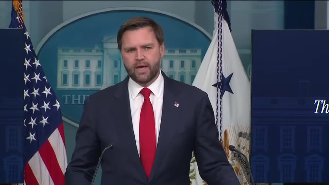 White House Hosts a Press Briefing with Vice President JD Vance