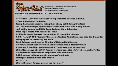 Wednesday, February 12, 2025 News Blast