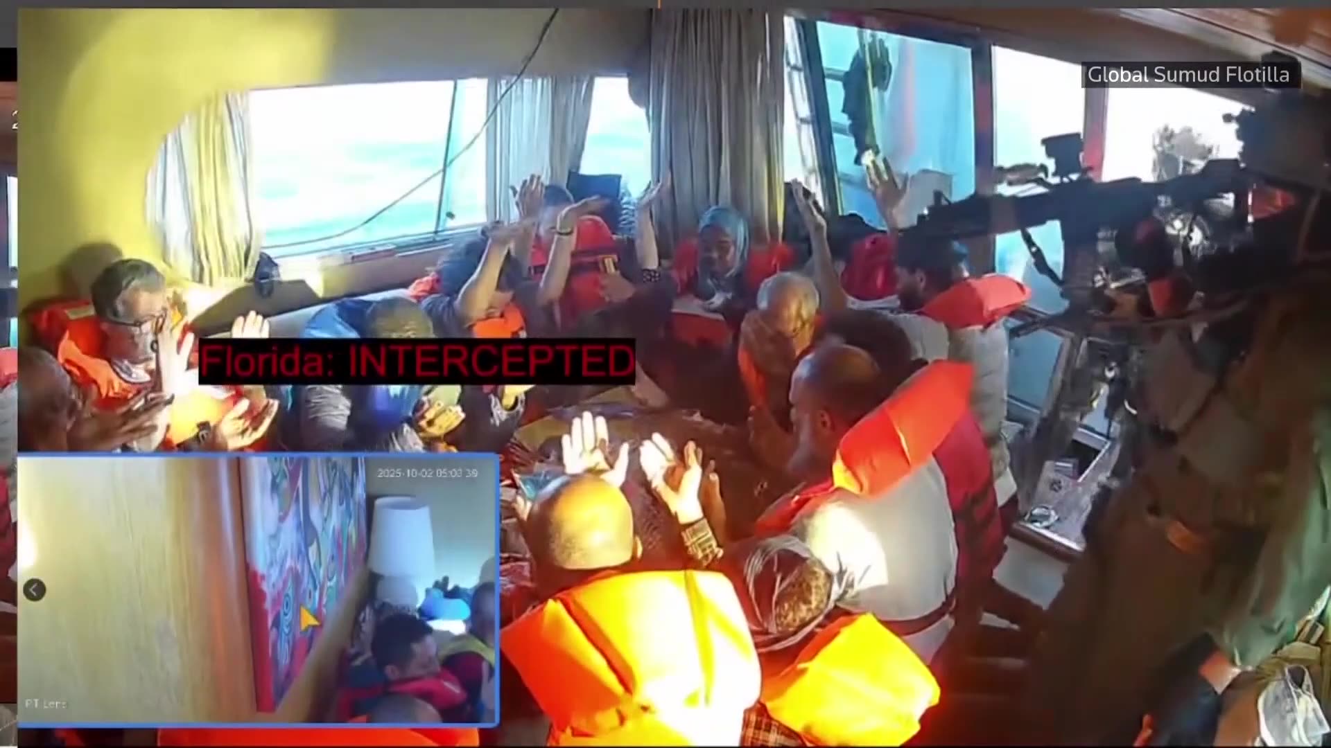 Israeli naval forces intercept and board Gaza-bound flotilla boats