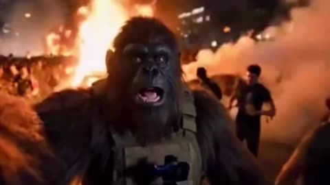 Bigfoot Spotted at LA ICE Riots_! 🦍🚩 _ Cryptid Meets Protest #shorts