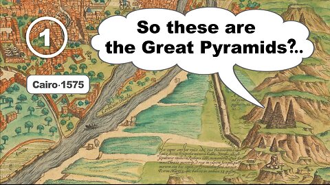 What pyramids are depicted on the plan of Cairo in 1575? Film 1