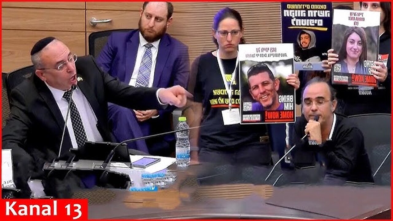 Tense scene as Israeli MP warns father of hostage held in Gaza over backing Netanyahu arrest warrant