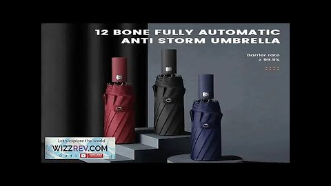 12 Bone Black Glue Fully Automatic Umbrella With Thick And Durable Keel Review