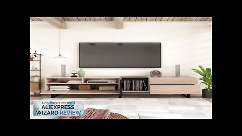 Modern TV Stand with 3 Cabinets & Open Shelves Minimalist Wooden Entertainment Review