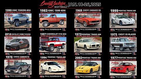 Barrett Jackson Scottsdale Restore A Muscle Car Line Up!