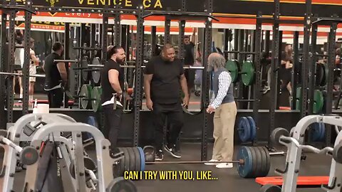 old man powerlifter At Golds gym prank