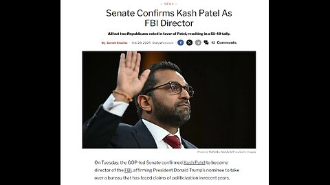 KASH PATEL CONFIRMED AS NEW DIRECTOR OF THE FBI... 02/20/25...