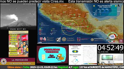SISMO Magnitud 4.1 Loc 27 km al SUR de COYUCA DE BENITEZ, GRO 23/12/25 #noameritoalerta #sasmex
