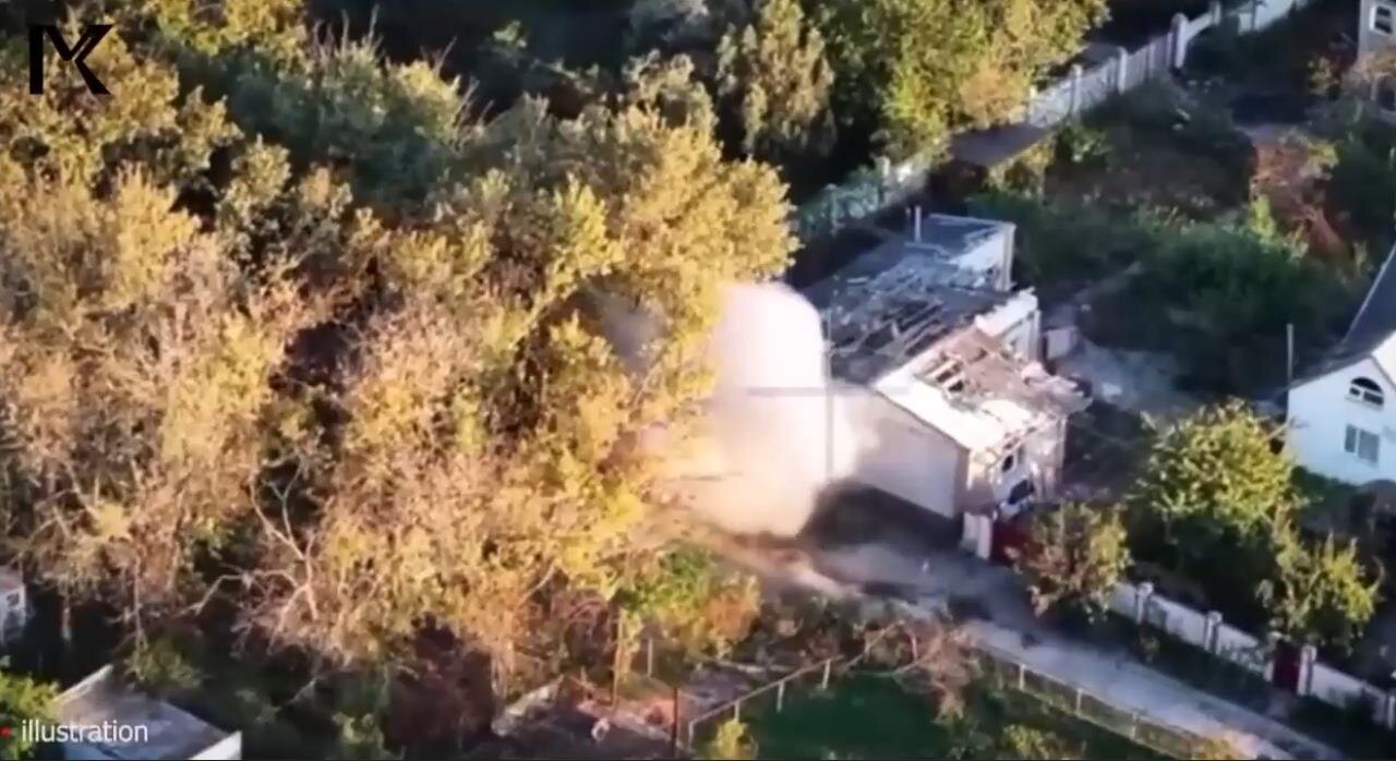 Two Tanks Explode - Kamikaze Drone Strikes Ukrainian Warehouse Hideout