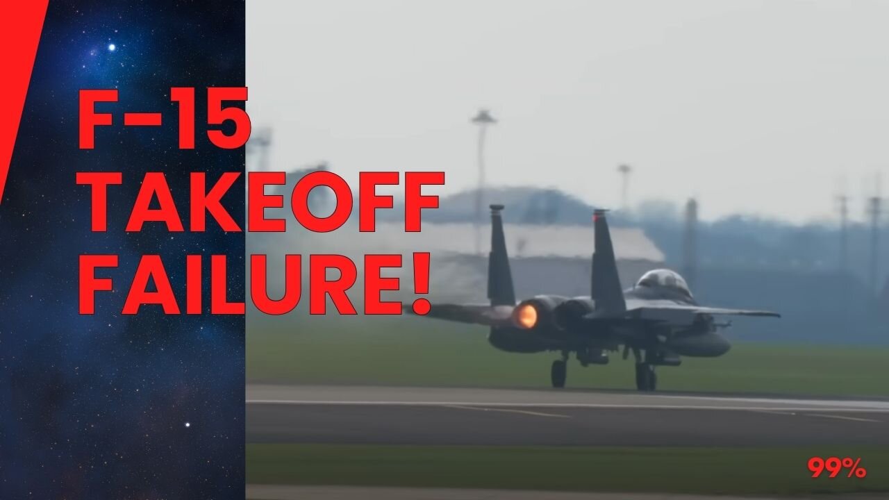 F-15 Fighter Jet Takeoff Disaster! Engine Failure Caught on Camera!