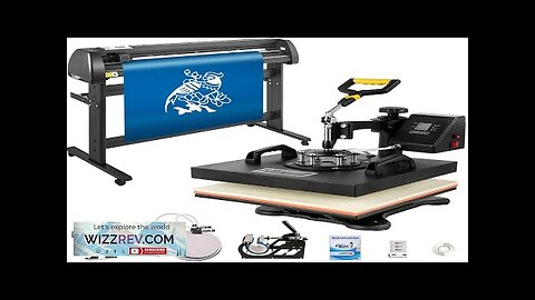 5 In1 Heat Press 15"x15" Vinyl Cutter Plotter 53" Usb Port Sticker Review