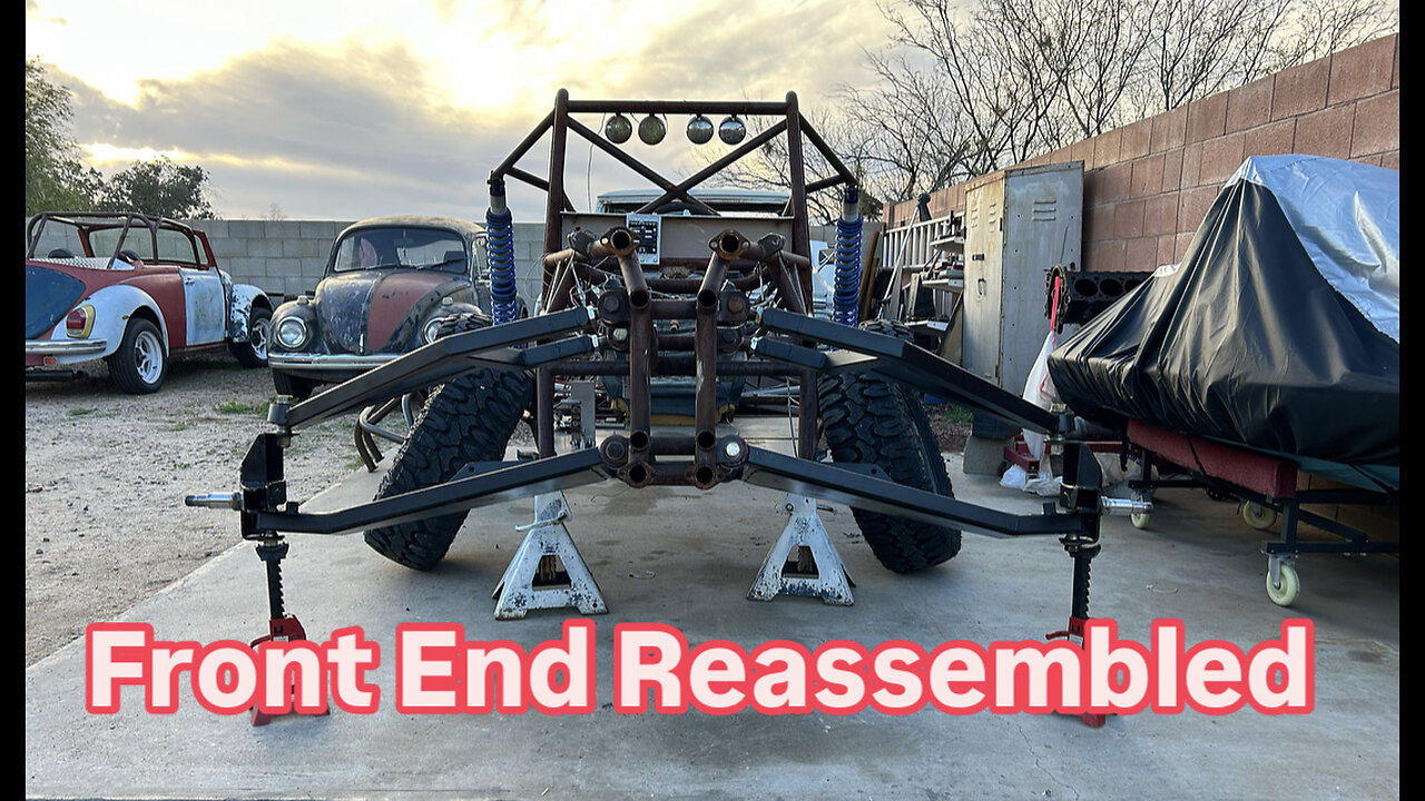 Freshly Painted Front End Goes Back on Frankenbuggy