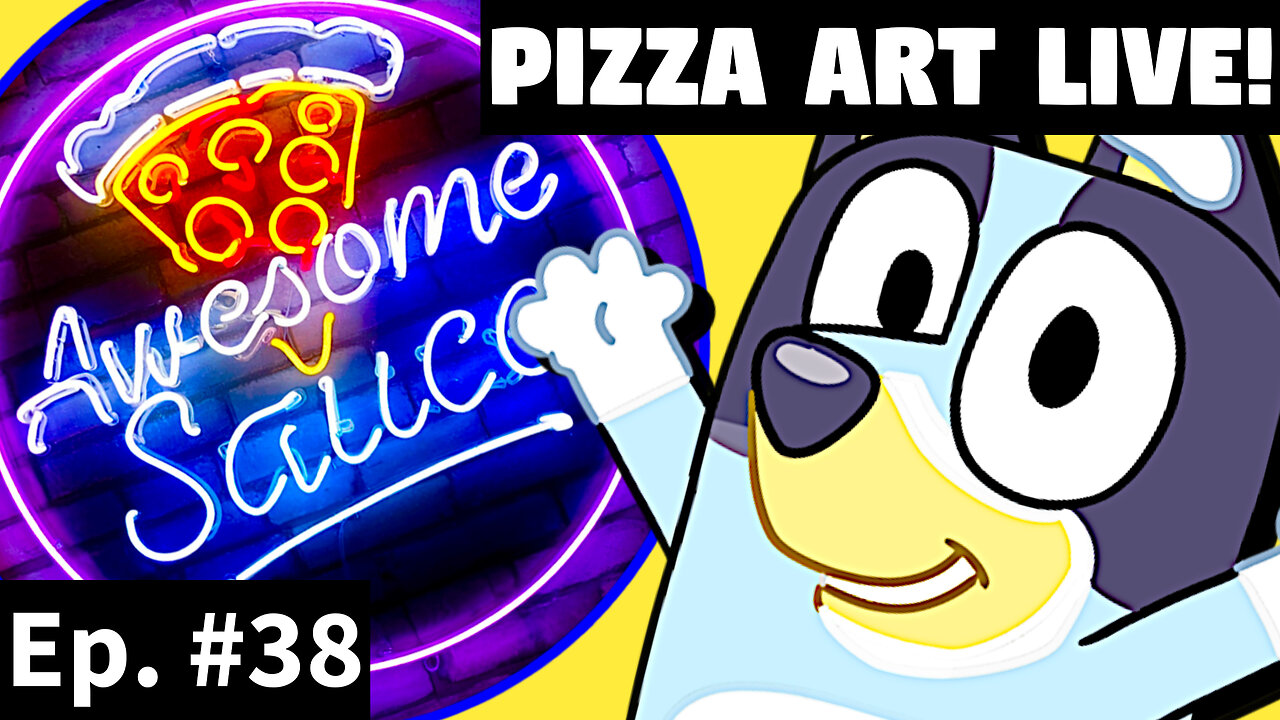 Awesome Sauce PIZZA ART LIVE Ep. #38: Family Night featuring Bluey + Speed Challenge!