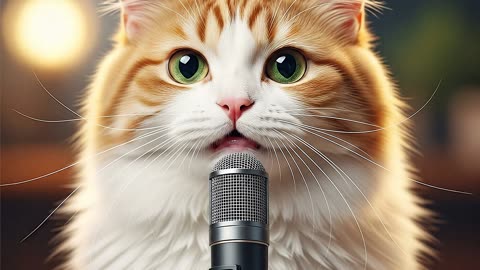 cat talk in microphone