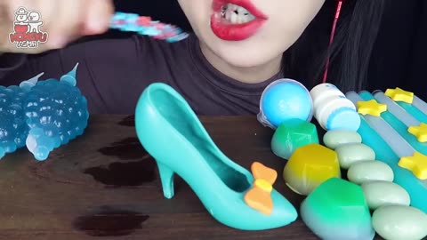 ASMR Green-Themed Desserts, Cinderella’s Shoe, Jelly & Candy for Ultimate Relaxation