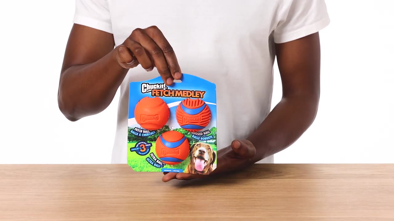 Chuckit! Fetch Medley Gen 3 Rubber Dog Balls – Best Dog Toy for Active Play (3-Pack)