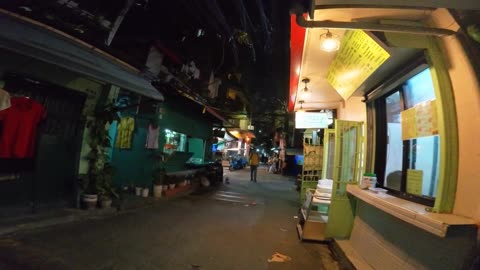 Chill Evening on Zapanta Street in Manila City in the Philippines