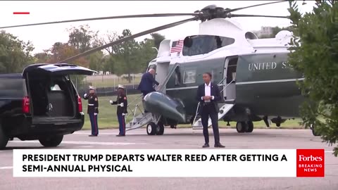 President Trump Departs Walter Reed After Getting A Semi-Annual Physical