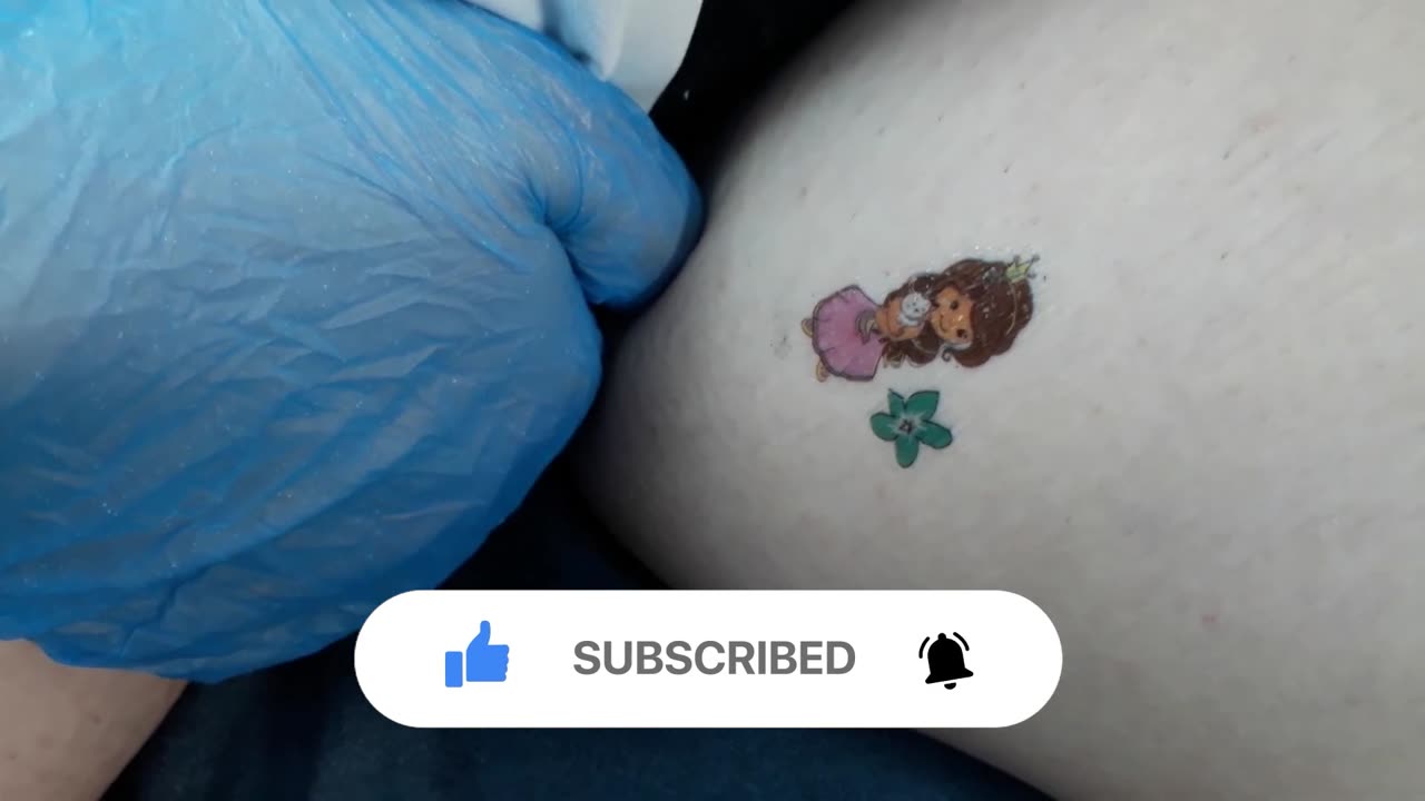 girl with cat temporary tattoo sticker magic art design