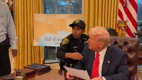 DJ Daniel, newest member of the United States Secret Service, meets President Trump