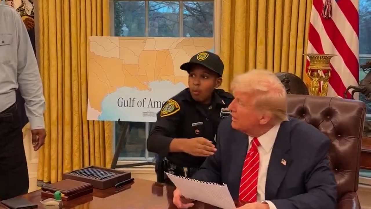 DJ Daniel, newest member of the United States Secret Service, meets President Trump